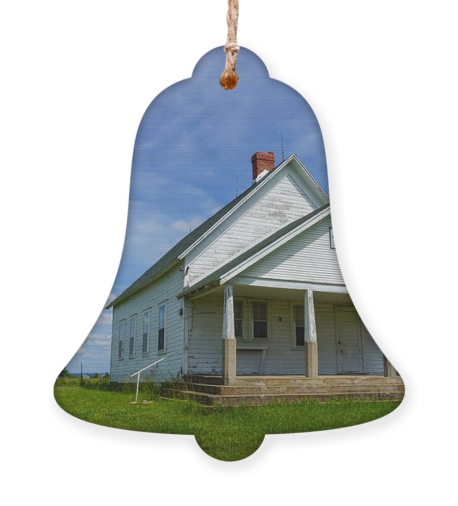 America Ornament featuring the photograph Locust Prairie One Room School by Jennifer White