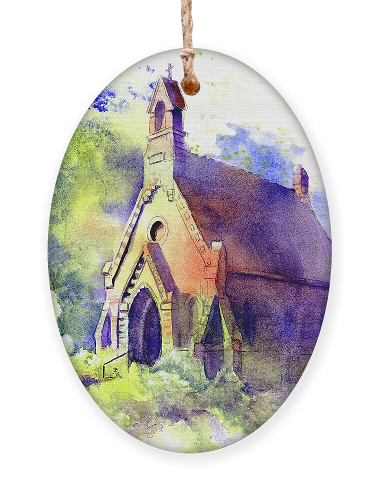 Chapel Ornament featuring the painting Louisa Howard Chapel by Amanda Amend