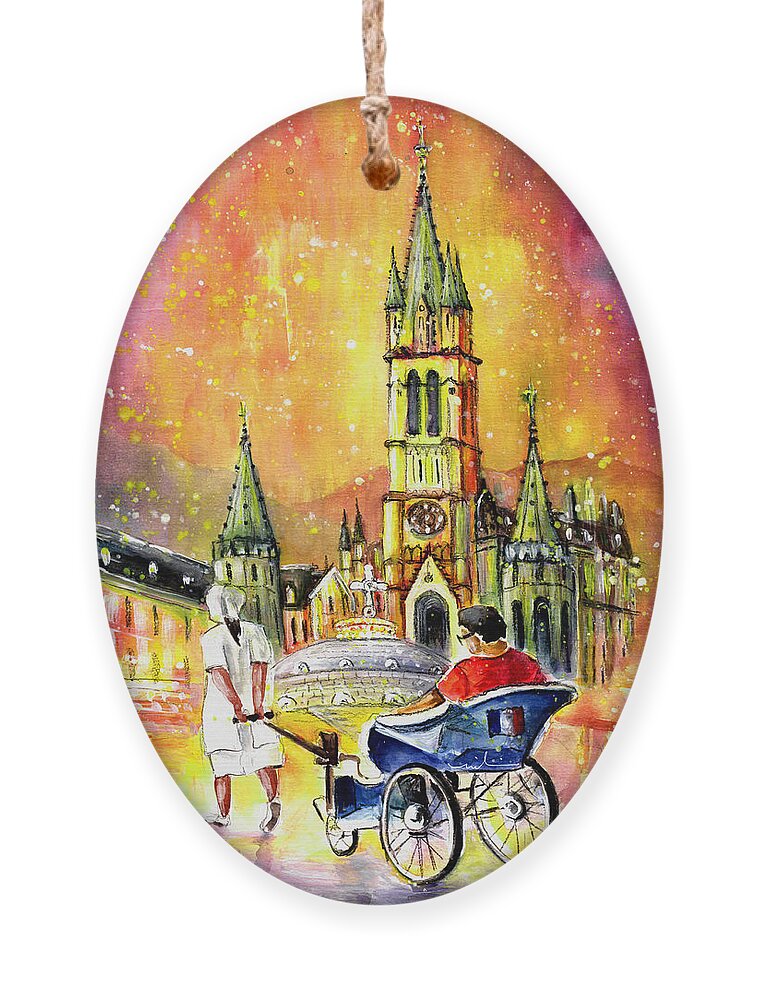 Travel Ornament featuring the painting Lourdes Authentic by Miki De Goodaboom