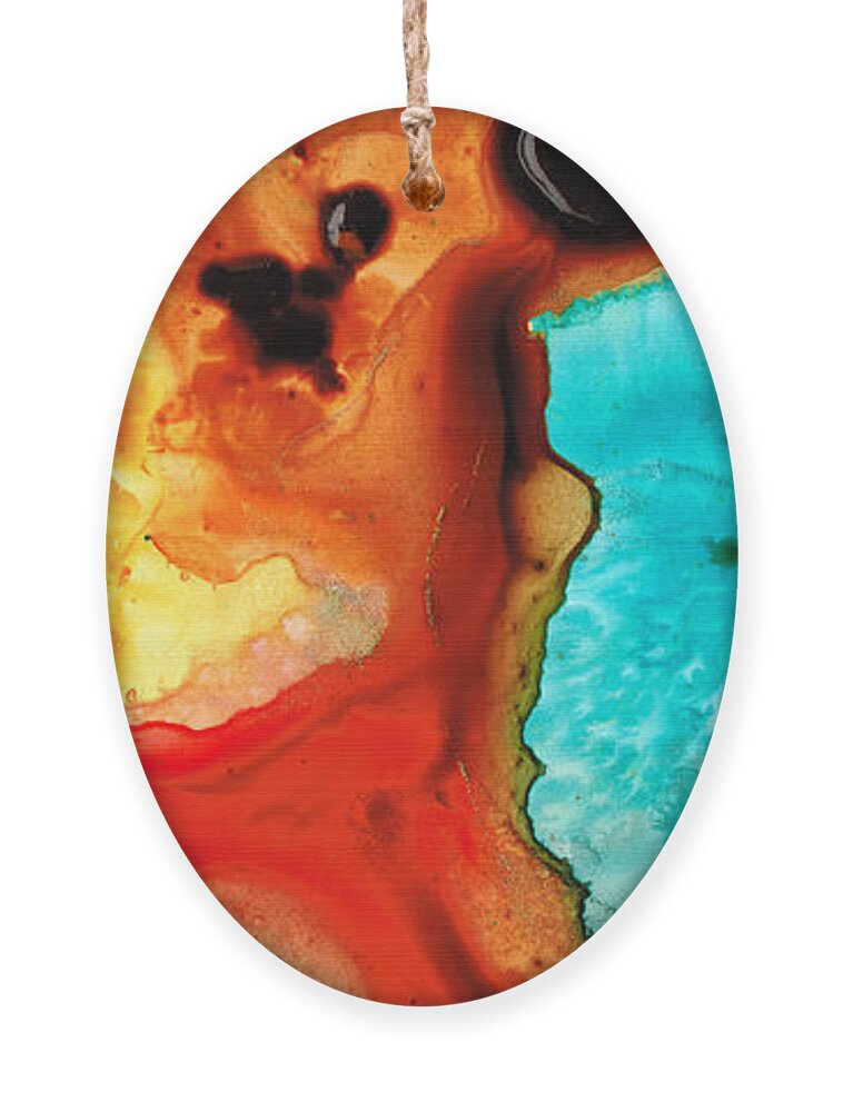 Abstract Art Ornament featuring the painting Love And Approval by Sharon Cummings