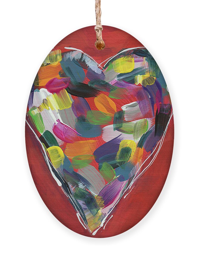 Heart Ornament featuring the painting Love Is Colorful - Art by Linda Woods by Linda Woods
