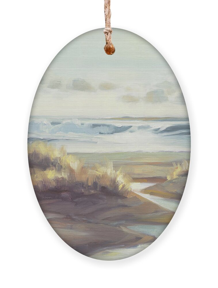 Ocean Ornament featuring the painting Low Tide by Steve Henderson