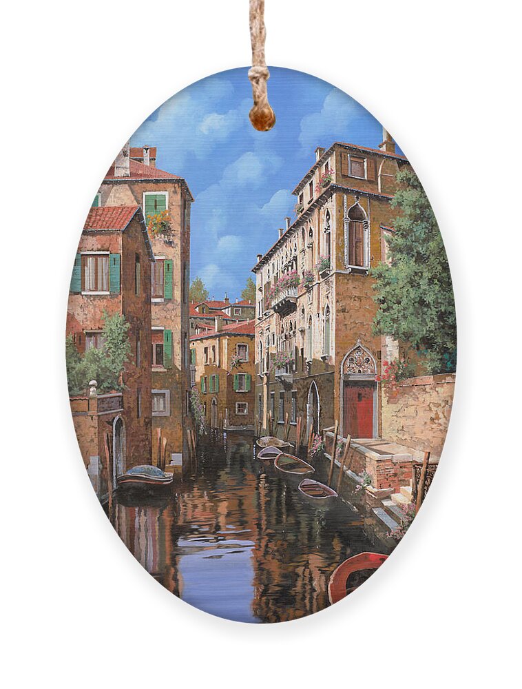 Venice Ornament featuring the painting Luci Di Venezia by Guido Borelli