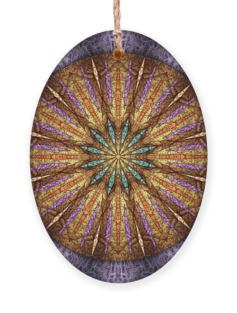 Experimental Mandalas Ornament featuring the digital art Lucky Star by Becky Titus