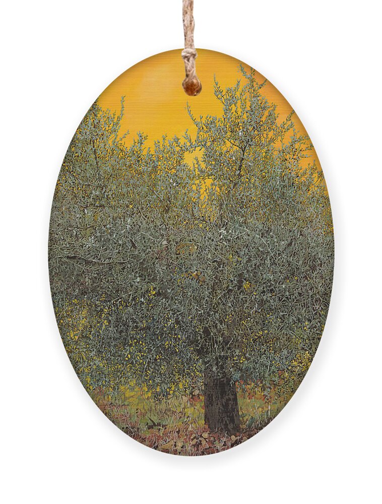 Olive Tree Ornament featuring the painting L'ulivo Tra Le Vigne by Guido Borelli