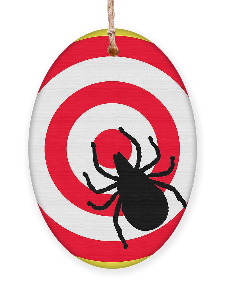 Richard Reeve Ornament featuring the digital art Lyme Disease Ixodes Tick on Target by Richard Reeve
