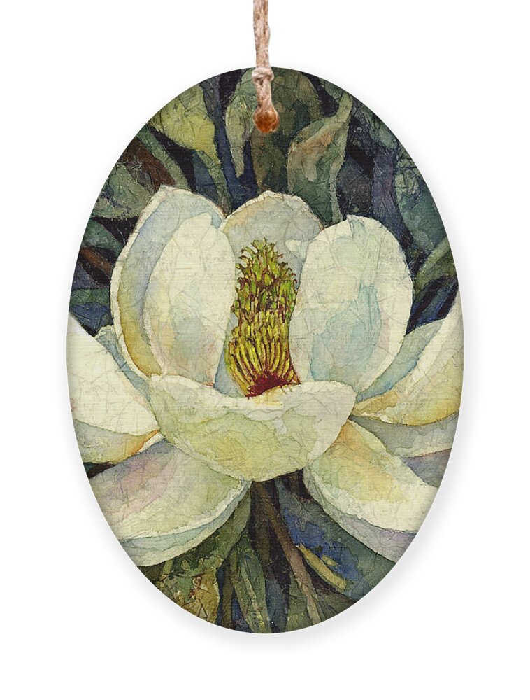 Magnolia Ornament featuring the painting Magnolia Grandiflora by Hailey E Herrera