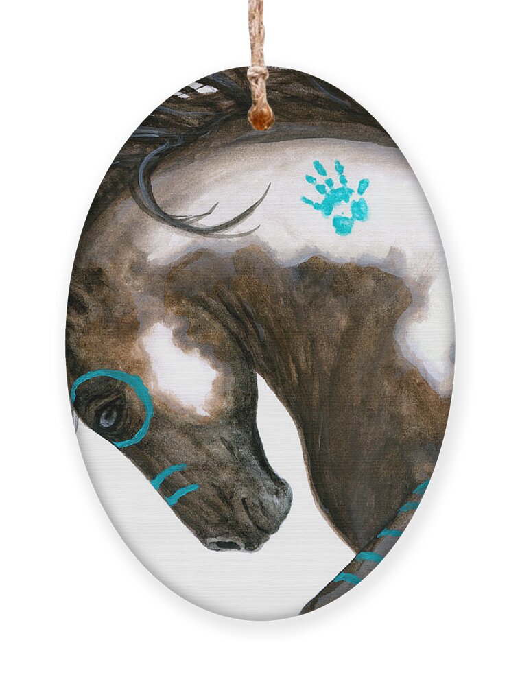 Majestic Ornament featuring the painting Majestic Horse #151 by AmyLyn Bihrle