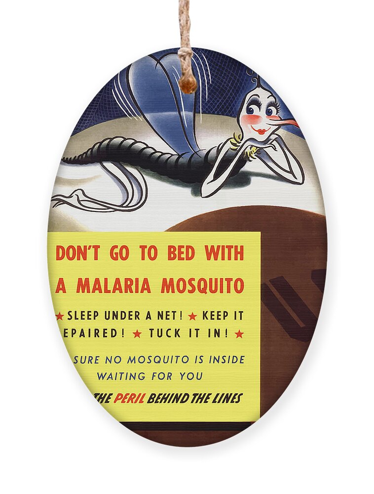 Mosquito Ornament featuring the painting Malaria Mosquito by War Is Hell Store