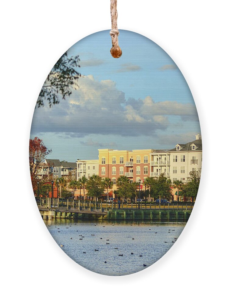 Scenic Ornament featuring the photograph Market Common Myrtle Beach by Kathy Baccari