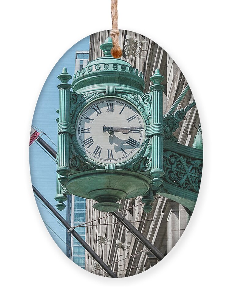 1897 Ornament featuring the photograph Marshall Field's Clock by David Levin