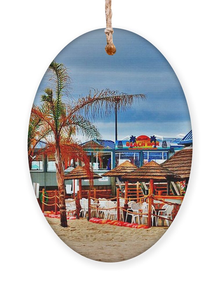 Jersey Shore Ornament featuring the photograph Martells On The Beach - Jersey Shore by Angie Tirado