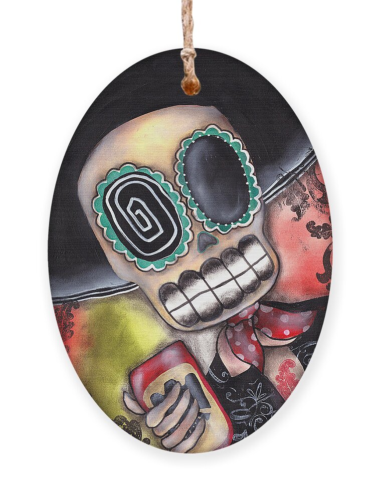 Mariachi Ornament featuring the painting Martin Mariachi by Abril Andrade