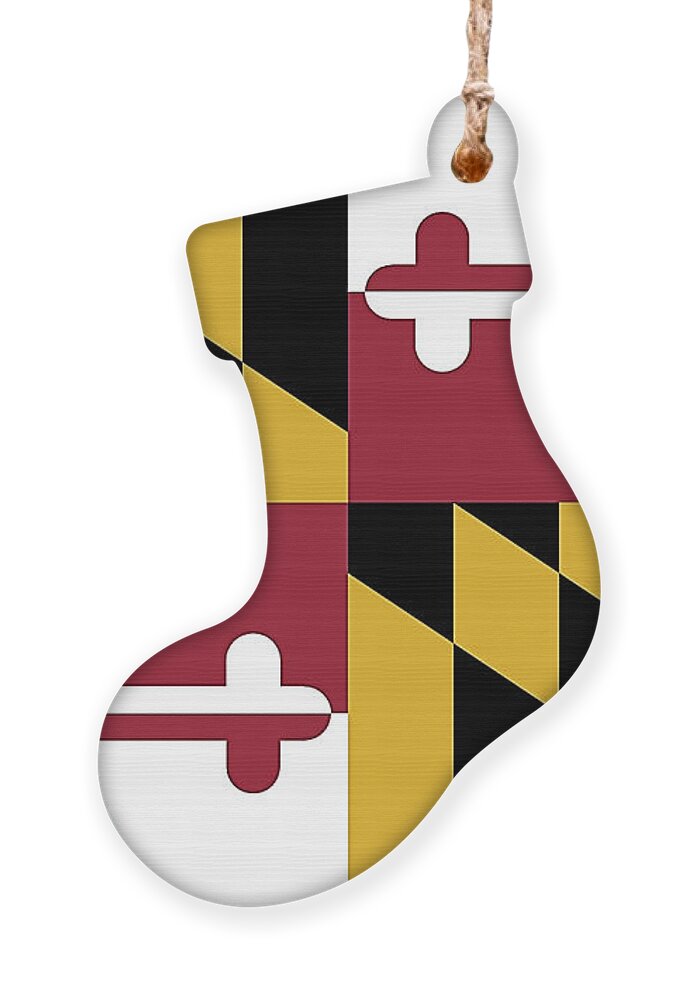 Maryland Flag Ornament featuring the photograph Maryland State Flag by Robert Banach