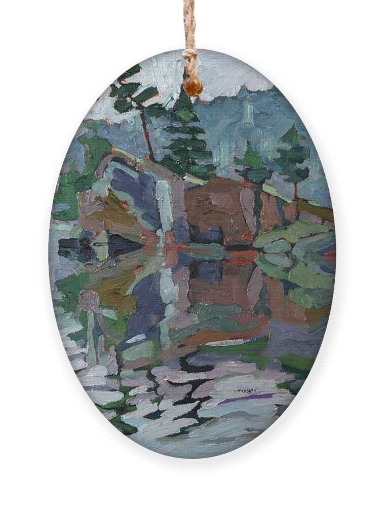 1784 Ornament featuring the painting Mattawa Pines by Phil Chadwick