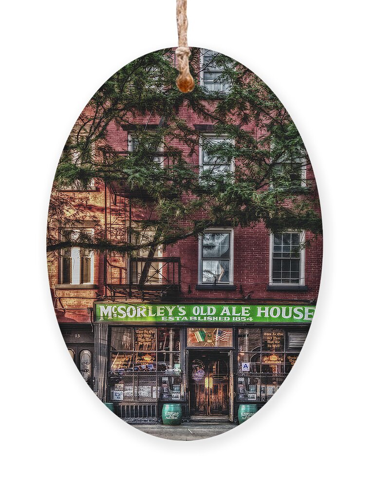 Mcsorley's Old Ale House Ornament featuring the photograph McSorley's Old Ale House NYC by Susan Candelario