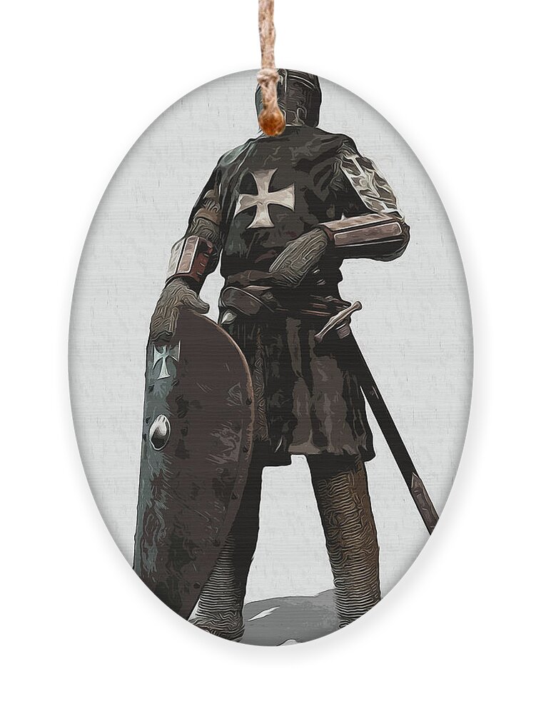 Medieval Infantry Ornament featuring the painting Medieval Warrior - 06 by AM FineArtPrints