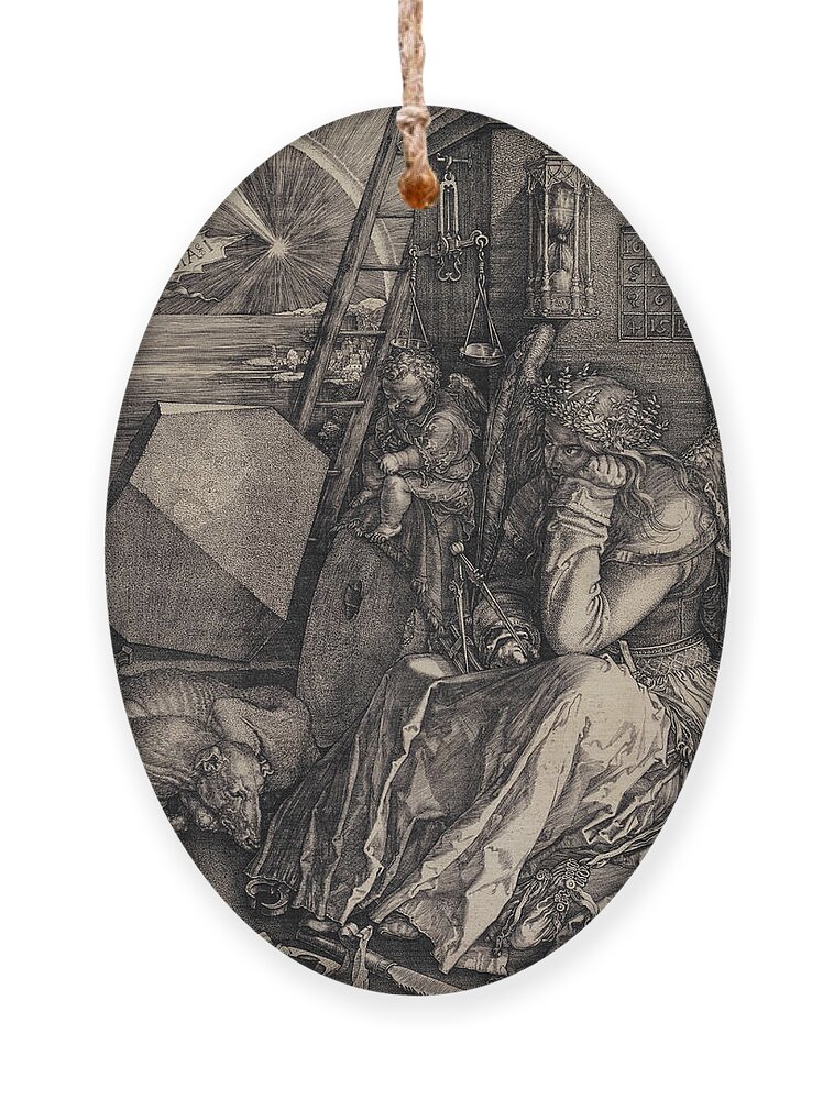 Albrecht Durer Ornament featuring the relief Melancolia I by Albrecht Durer