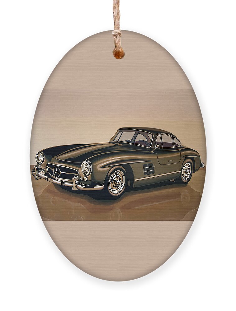 Mercedes Benz Ornament featuring the painting Mercedes Benz 300 SL 1954 Painting by Paul Meijering