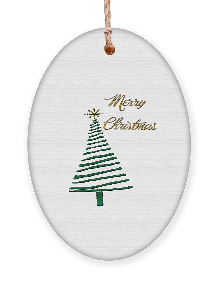 Tree; Christmas Tree; Christmas; Merry Christmas; Holiday; Christian Holiday; Christian; Regligious Holiday; Green Tree; Pine Tree; Star; Tree Topper; Star On Top Of Tree Ornament featuring the digital art Merry Christmas Tree by Judy Hall-Folde