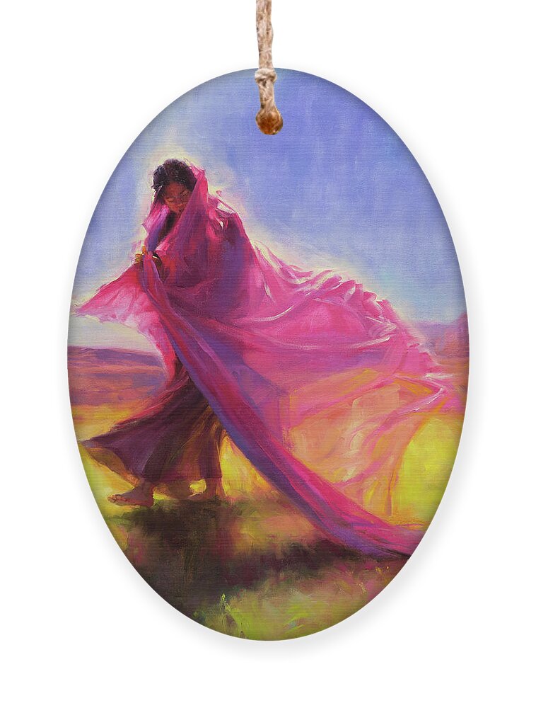 Southwest Ornament featuring the painting Mesa Walk by Steve Henderson