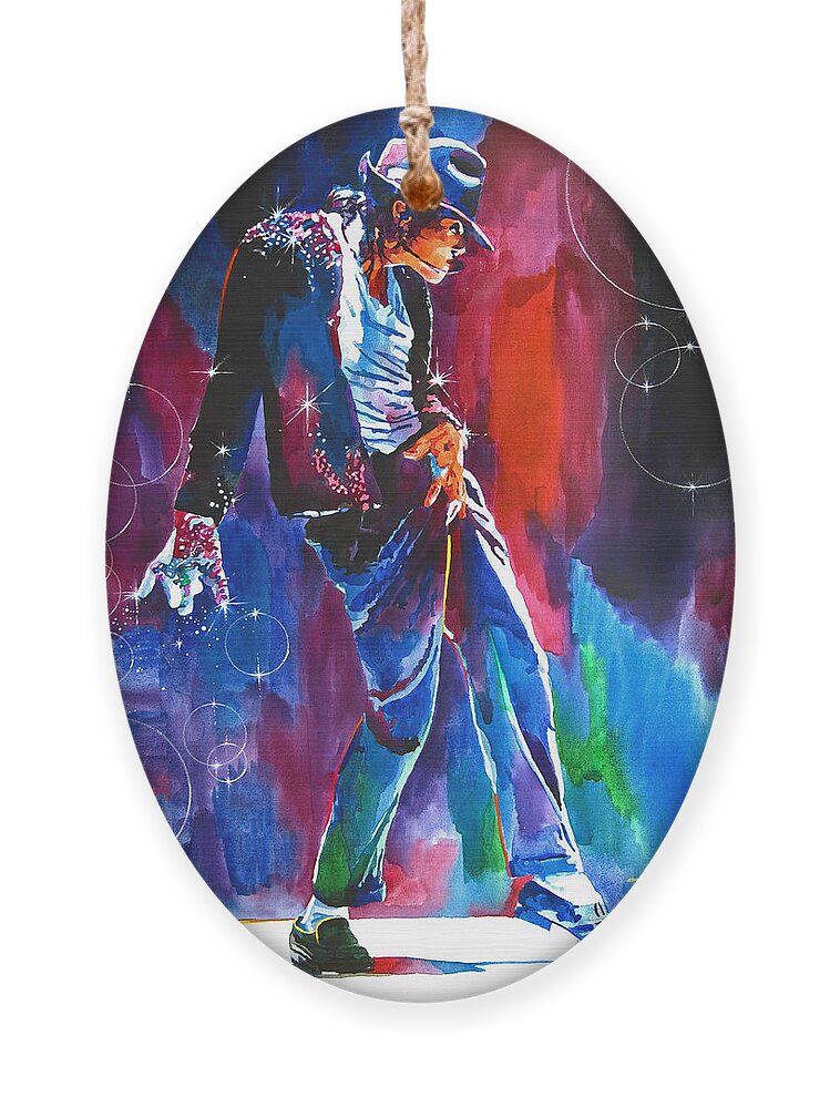 Michael Jackson Ornament featuring the painting Michael Jackson Action by David Lloyd Glover