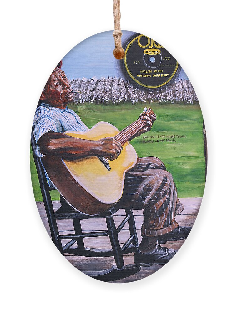 Mississippi Ornament featuring the painting Mississippi John Hurt by Karl Wagner