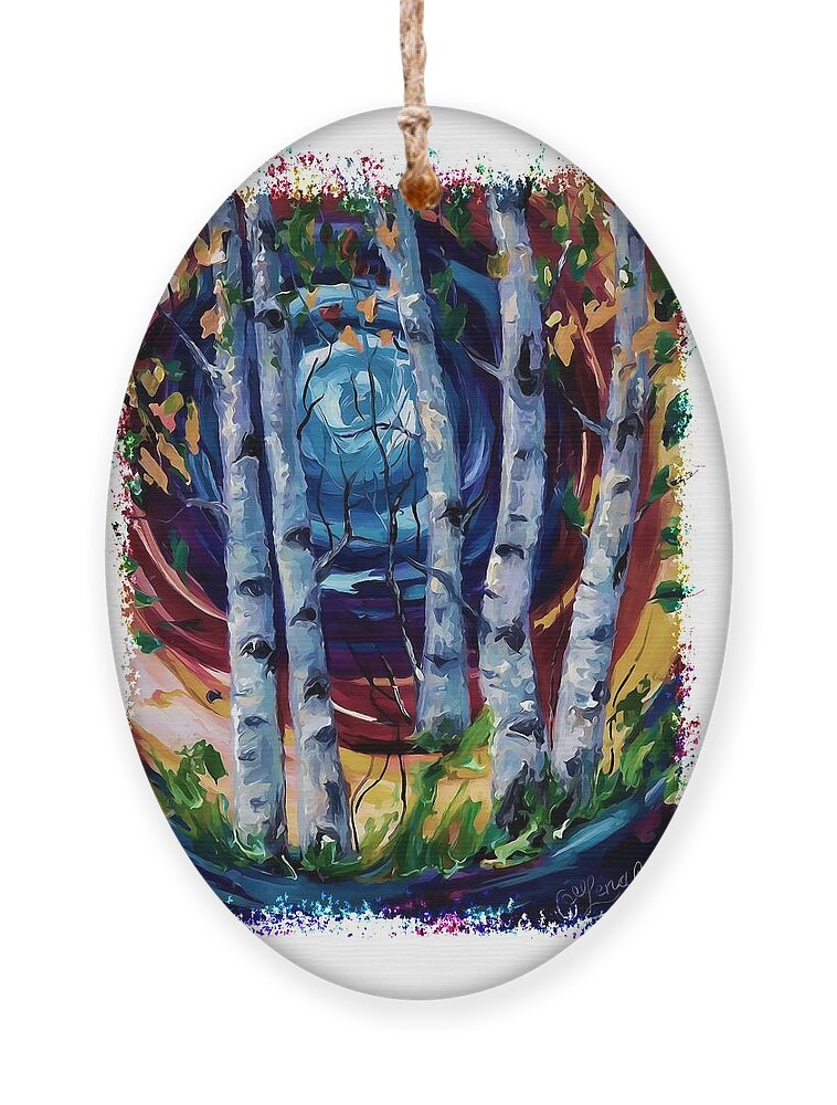 Moonlight Sonata Ornament featuring the digital art Moonlight Sonata by Lena Owens - OLena Art Vibrant Palette Knife and Graphic Design