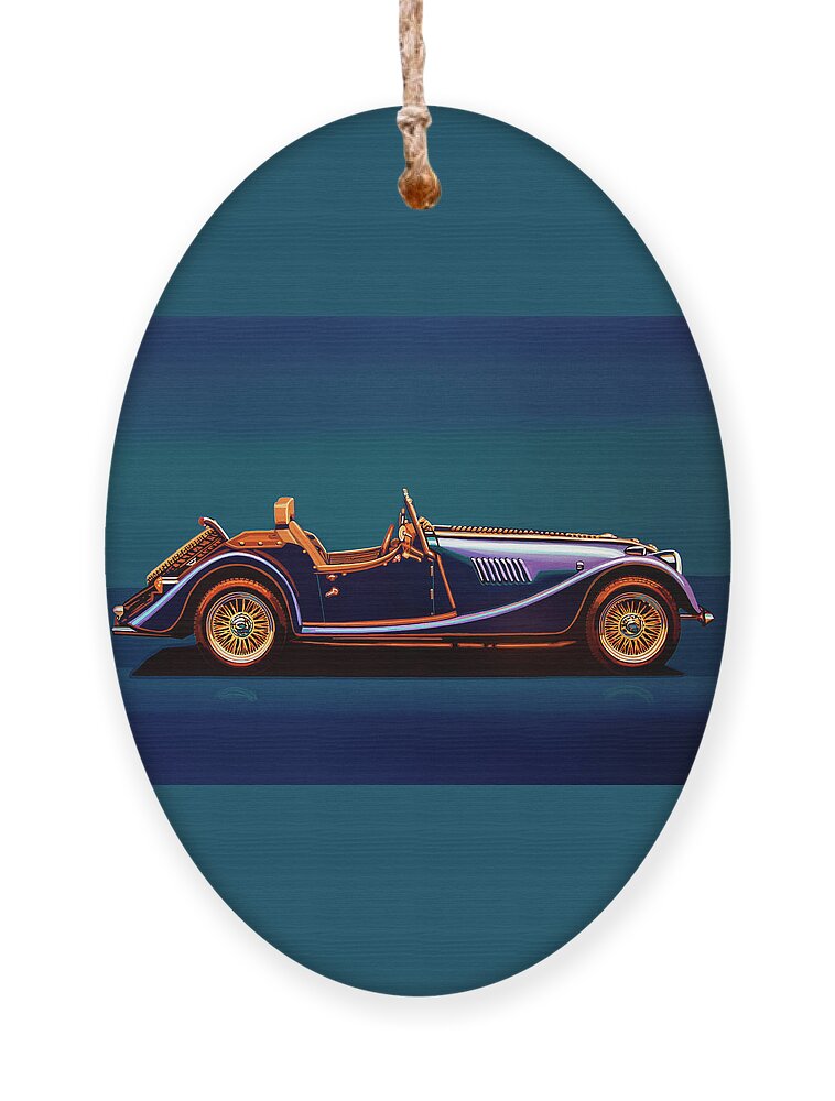 Morgan Roadster Ornament featuring the painting Morgan Roadster 2004 Painting by Paul Meijering