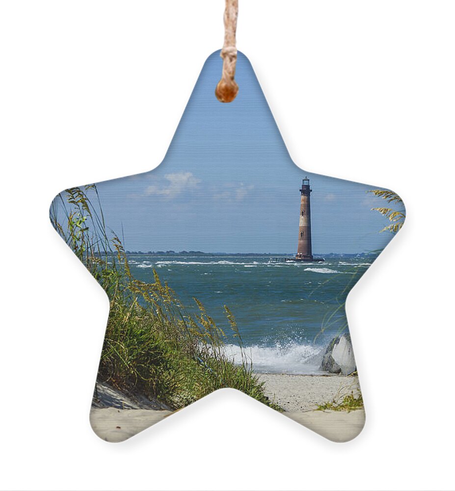 Folly Beach Ornament featuring the photograph Morris Island Lighthouse Walkway by Jennifer White