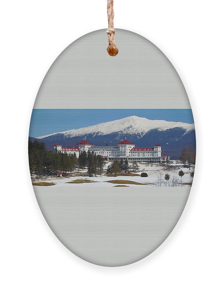 Landscape Ornament featuring the photograph Mount Washington Hotel in early spring by Nancy Griswold