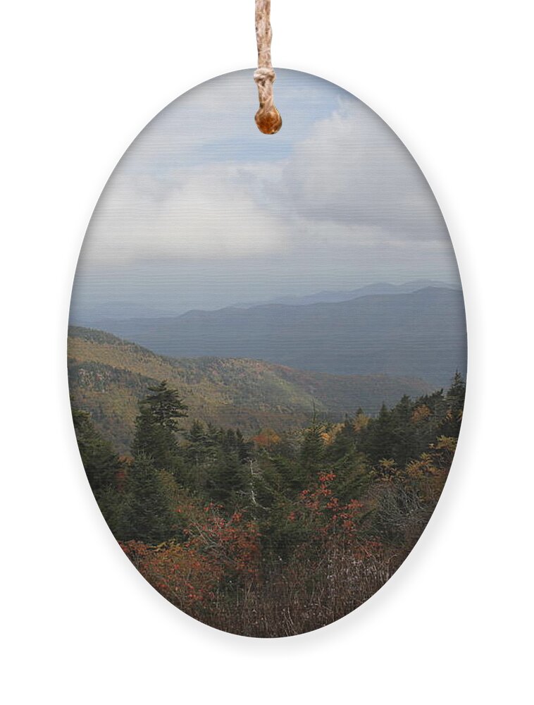 Long Mountain View Ornament featuring the photograph Mountain Ridge View by Allen Nice-Webb