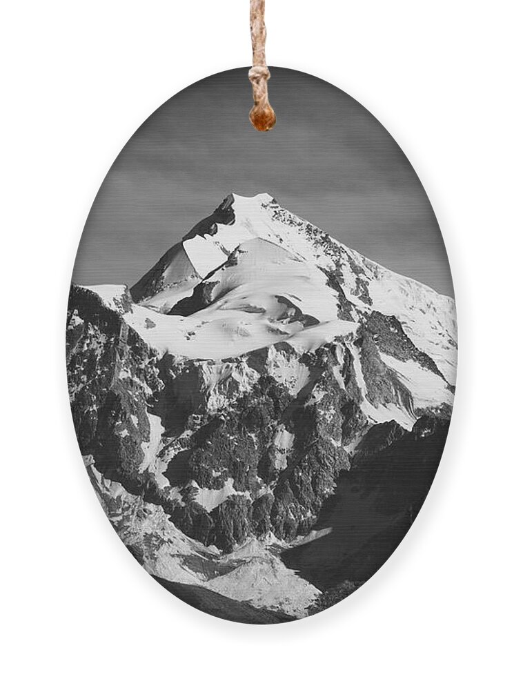 Huayna Potosi Ornament featuring the photograph Mt Huayna Potosi in Monochrome by James Brunker