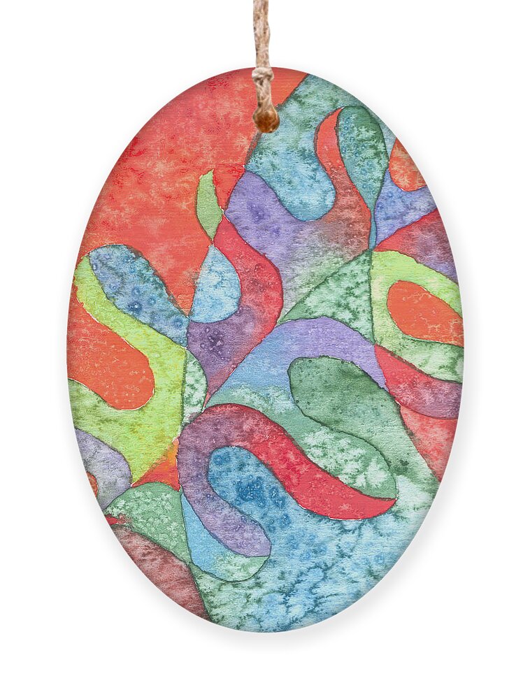Artoffoxvox Ornament featuring the painting Multicolor Oak Leaf by Kristen Fox