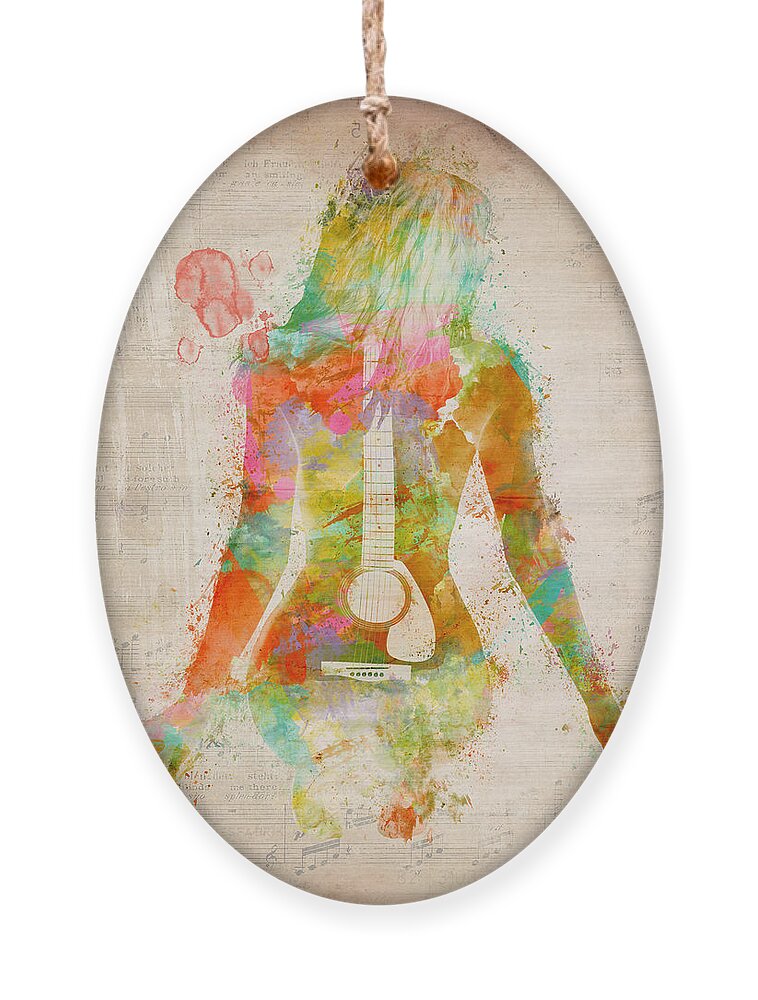 Guitar Ornament featuring the digital art Music Was My First Love by Nikki Marie Smith