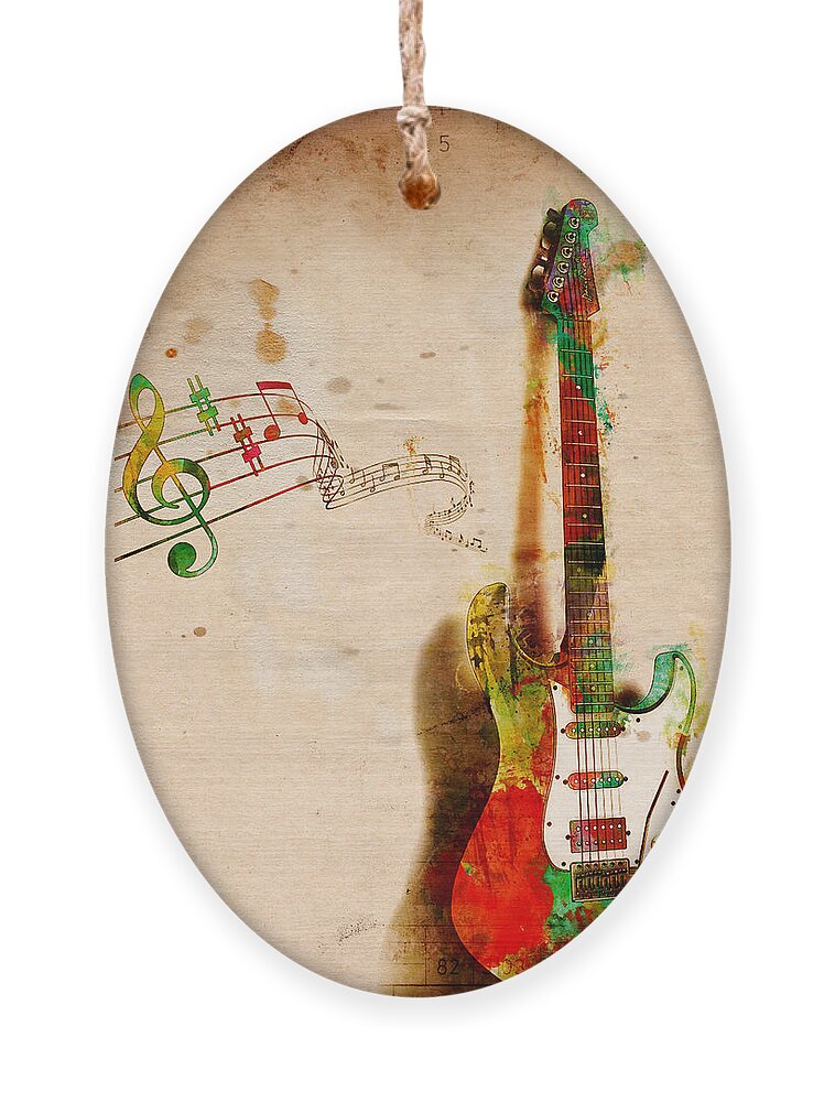 Guitar Ornament featuring the digital art My Guitar Can SING by Nikki Smith