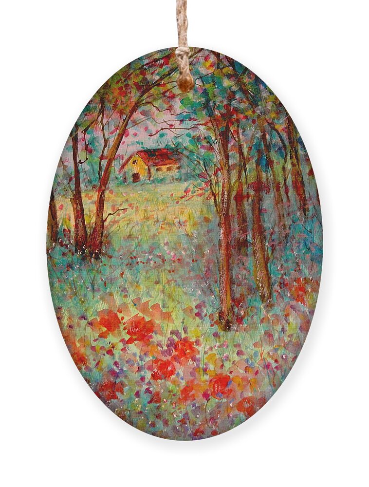 Nature Ornament featuring the painting My Heavenly Hideout by Natalie Holland