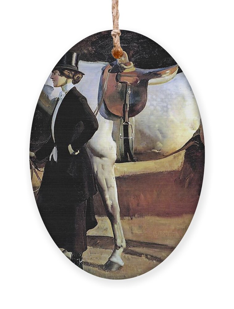 Alfred James Munnings Ornament featuring the painting My Horse is my Friend by Alfred James Munnings
