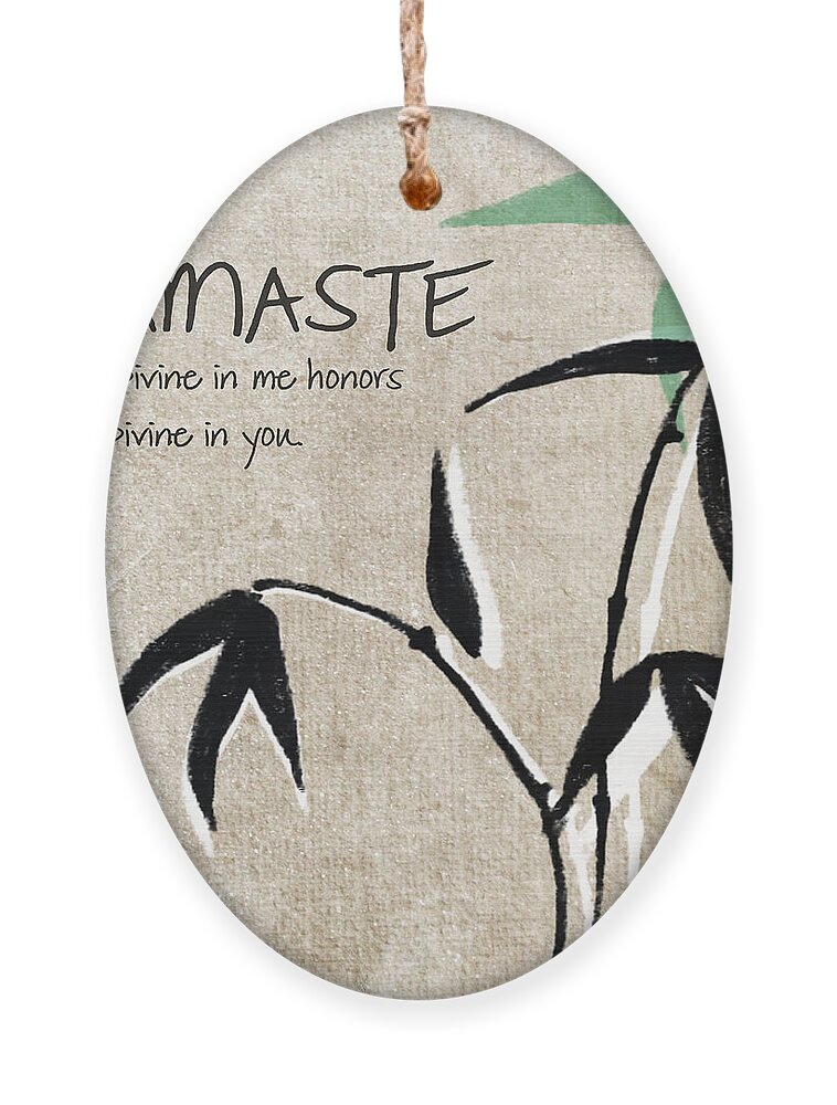 Namaste Ornament featuring the painting Namaste by Linda Woods