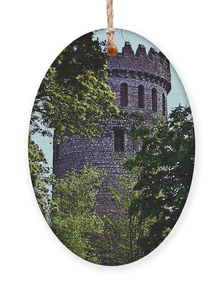 Nenagh Ornament featuring the painting Nenagh Castle Ireland by Teresa Mucha
