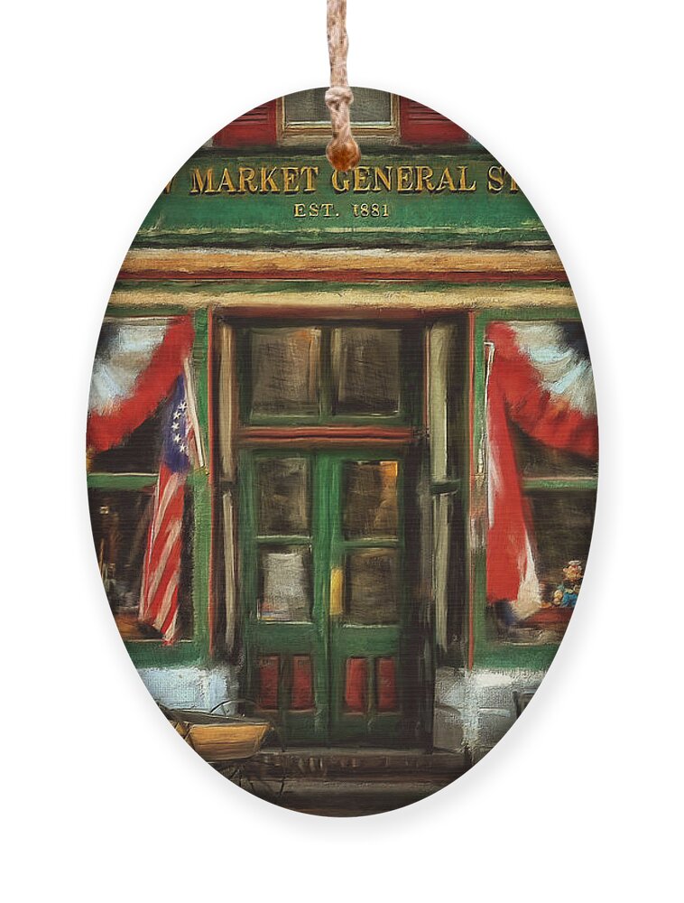 Store Ornament featuring the digital art New Market General Store by Lois Bryan