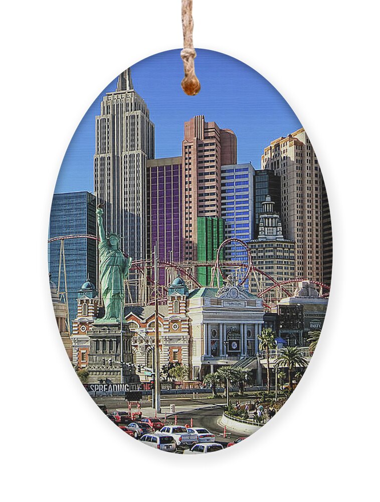Las Vegas Ornament featuring the photograph New York, New York by Tatiana Travelways