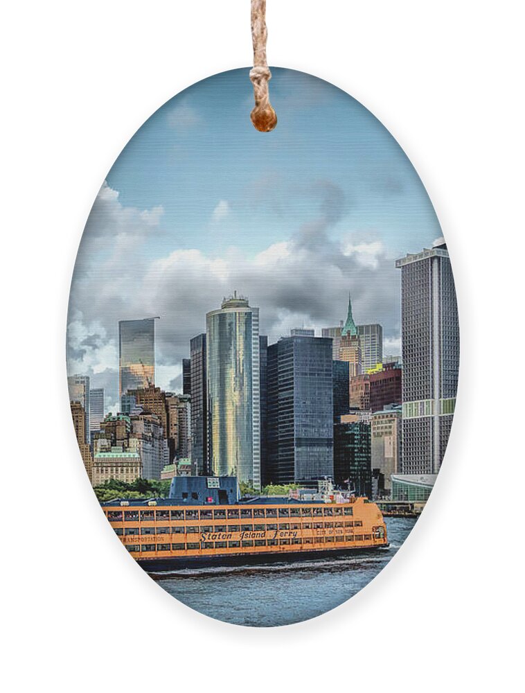 New York Ornament featuring the painting New York City Staten Island Ferry by Christopher Arndt