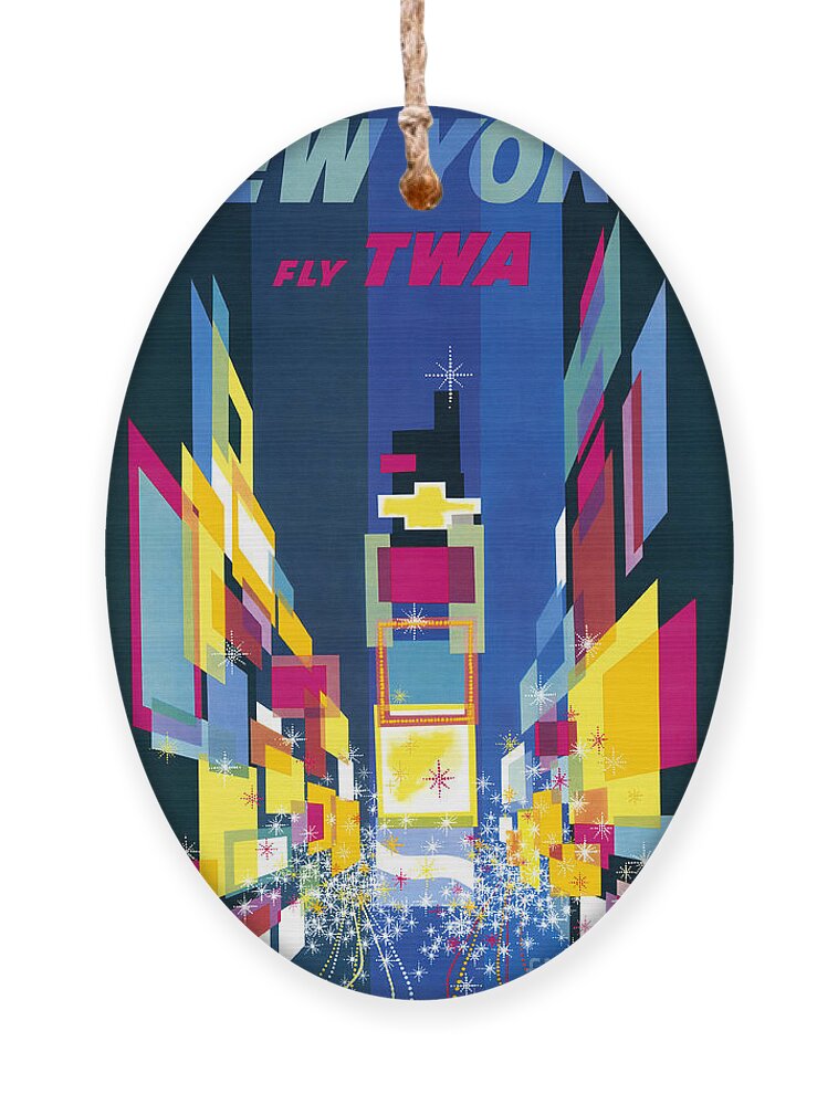 Transportation Ornament featuring the photograph New York Fly TWA Poster by Science Source