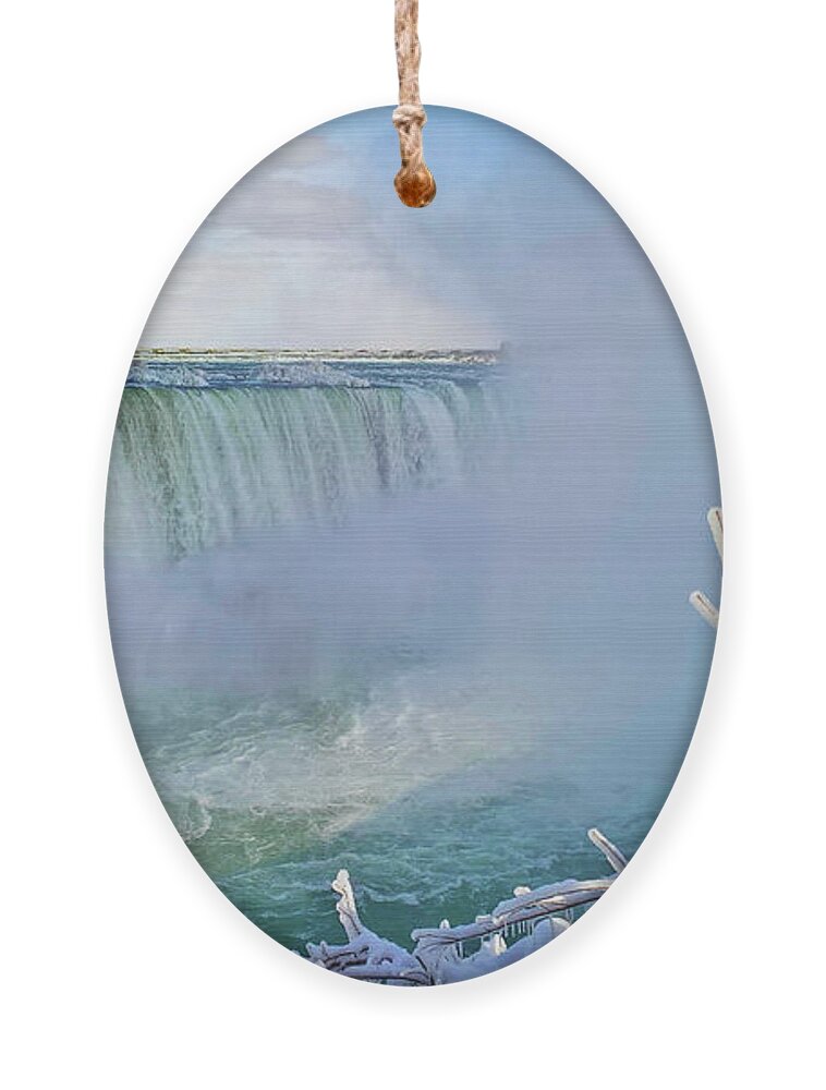 Niagara Falls Ornament featuring the photograph Niagara Falls Winter Landscape by Charline Xia