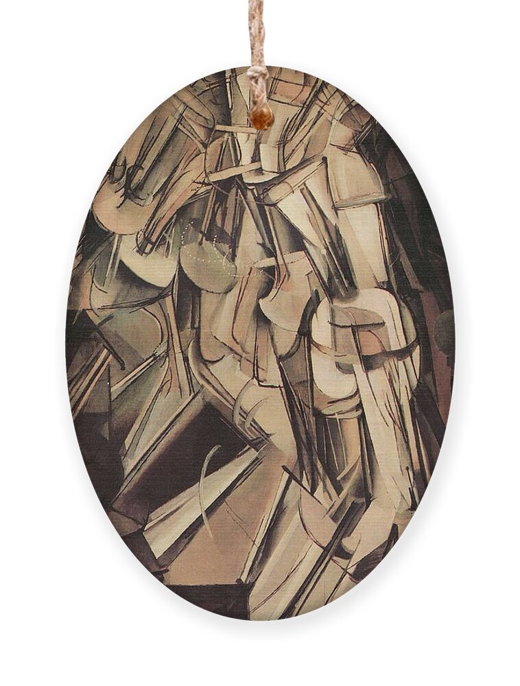 Nude Ornament featuring the painting Nude Descending a Staircase Number Two by Marcel Duchamp