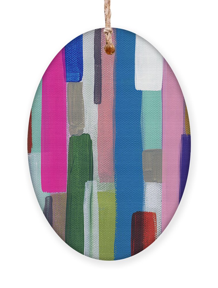 Abstract Painting Ornament featuring the painting Nyhaven 2- Abstract Painting by Linda Woods