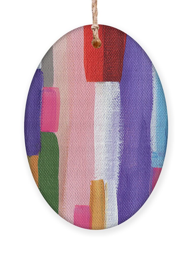 Abstract Modern Painting Ornament featuring the painting Nyhavn- Abstract Painting by Linda Woods