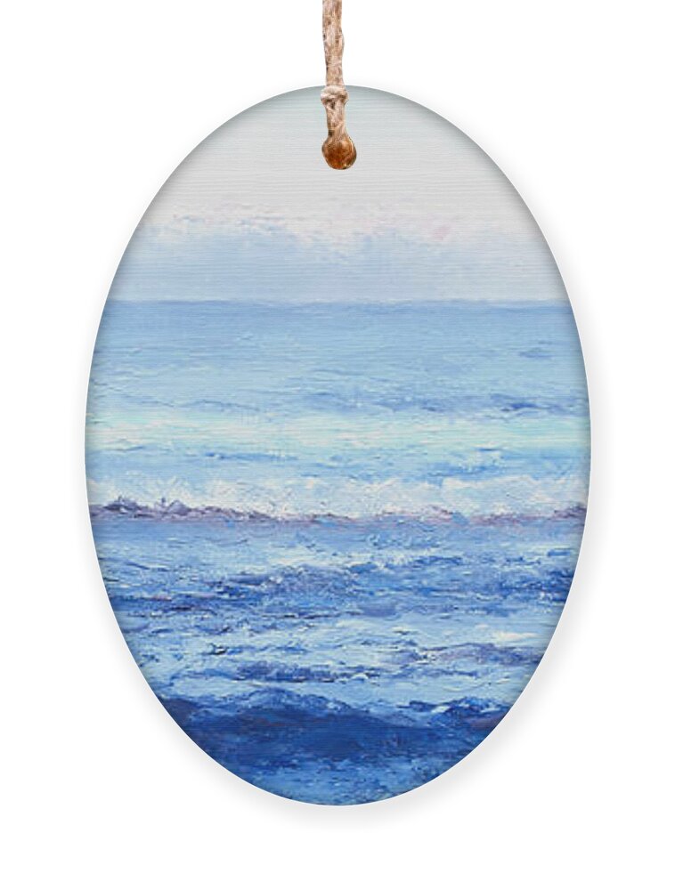 Ocean Ornament featuring the painting Ocean Art - Cobalt Blue Ocean by Jan Matson