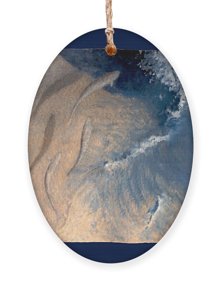 Seascape Ornament featuring the painting Ocean by Steve Karol
